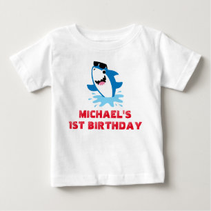 Shark 1st Birthday Tshirt Toddler Baby Kind