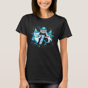 Shark 7e verjaardag jongen meisje familie bijpasse t-shirt