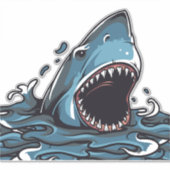 Shark-aanval Sticker (Voorkant)