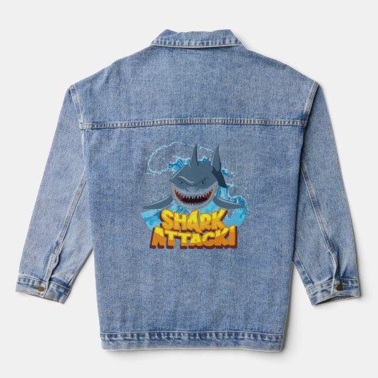 shark action denim jacket (Achterkant)