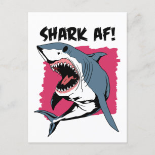 Shark AF!   Haaien Lovers Grafisch ontwerp   Haaie Briefkaart