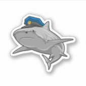 Shark als politieagent sticker (Voorkant)