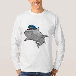 Shark als politieagent t-shirt