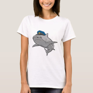 Shark als politieagent t-shirt