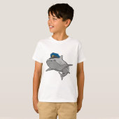 Shark als politieagent t-shirt (Voorkant volledig)