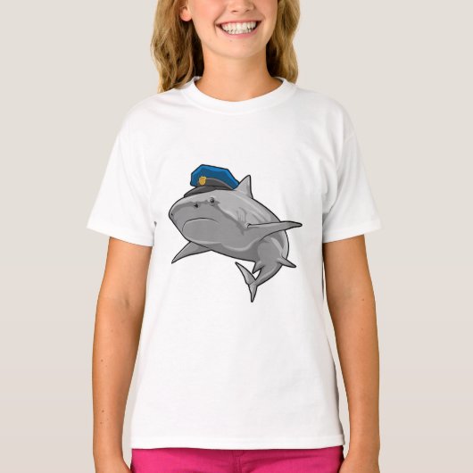 Shark als politieagent t-shirt (Voorkant)