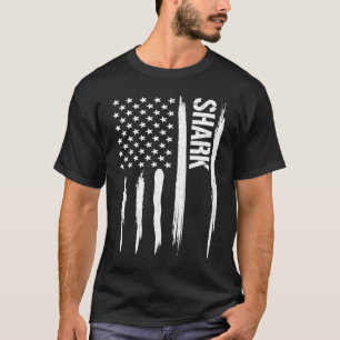 Shark American Flag Gezegden T-shirt