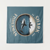 Shark and Fisherman Wandkleed (Voorkant (horizontaal))