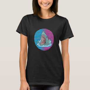 Shark Angry Scary Sunset Retro Shark Shark Shark T-shirt