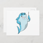 Shark as Teacher with Pointer Briefkaart (Voorkant / Achterkant)
