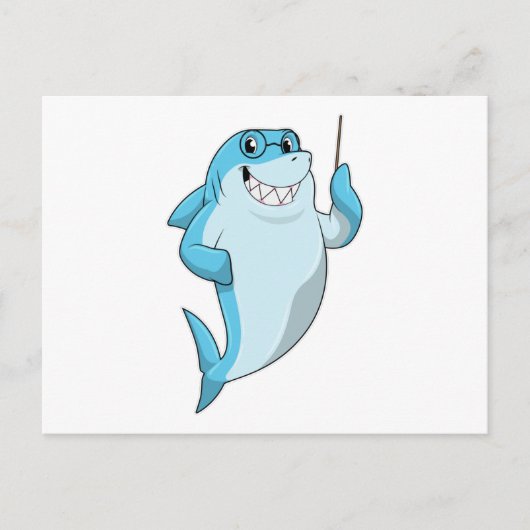 Shark as Teacher with Pointer Briefkaart (Voorkant)