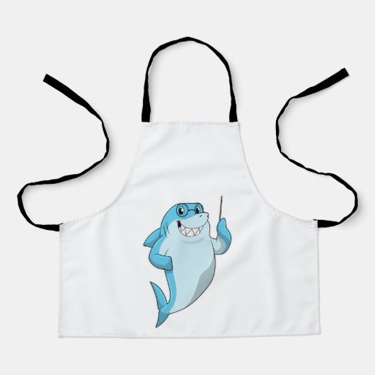 Shark as Teacher with Pointer Schort (Voorkant)