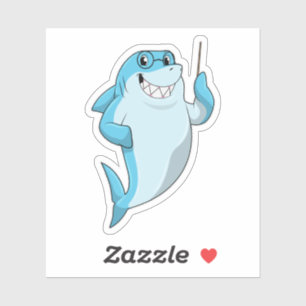 Shark as Teacher with Pointer Sticker