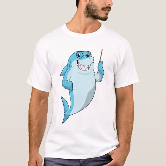 Shark as Teacher with Pointer T-shirt (Voorkant)