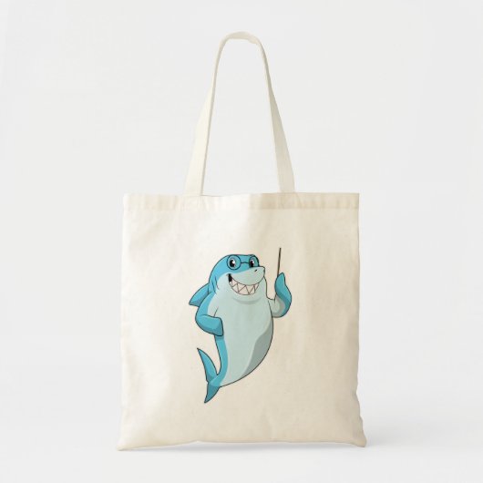 Shark as Teacher with Pointer Tote Bag (Voorkant)