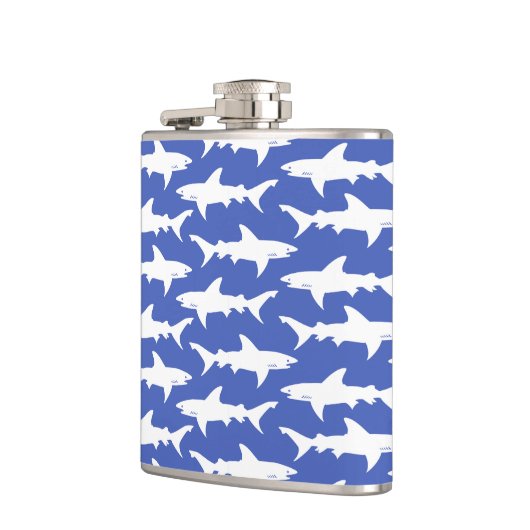 Shark Attack - Blauw en wit Heupfles (Links)