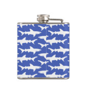 Shark Attack - Blauw en wit Heupfles (Achterkant)