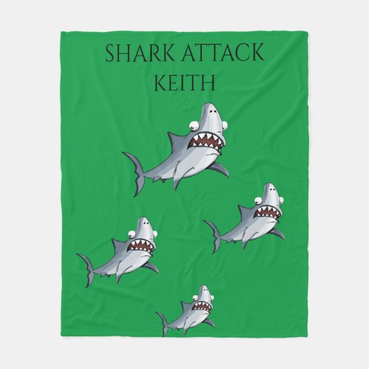 "SHARK ATTACK" couverture en toison & nom personna (Devant)