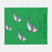 "SHARK ATTACK" couverture en toison & nom personna (Devant (Horizontal))