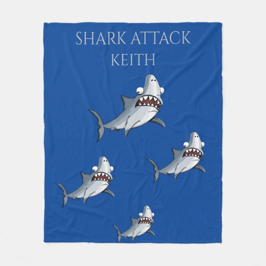 "SHARK ATTACK" couverture en toison & nom personna (Devant)