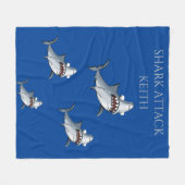 "SHARK ATTACK" couverture en toison & nom personna (Devant (Horizontal))