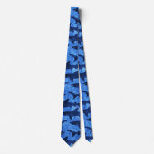 Shark Attack Deep Ocean Blue Big Sharks Stropdas (Voorkant)