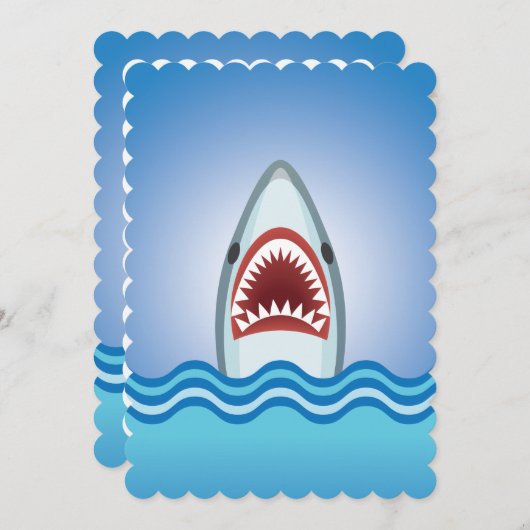 Shark Attack Funny Boat Party Uitnodigingen (Voorkant / Achterkant)