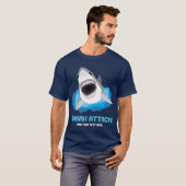 Shark Attack - Great White Shark Jaws Wide T-shirt (Voorkant volledig)