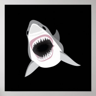 Shark Attack - Great White Shark Shows met haar br Poster