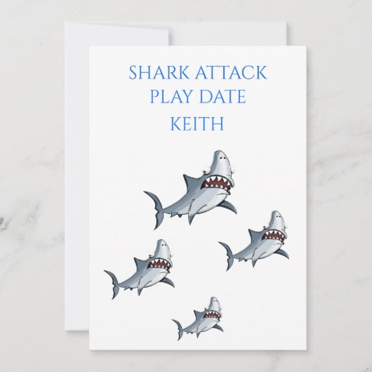 "SHARK ATTACK" JOUER DATE INVITATION (Devant)