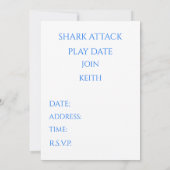 "SHARK ATTACK" JOUER DATE INVITATION (Dos)