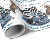 Shark Attack Monster Truck Verjaardag Bash Cadeaupapier (Rol Hoek)