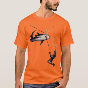 Shark Attack op een Helmet Diving Diver URM T-shirt