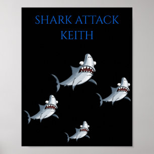 "SHARK ATTACK" PERSONALISEERD POSTER