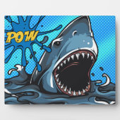 Shark Attack POW Superheld Comic Water Splat Fotoplaat (Voorkant)