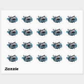Shark Attack Ronde Sticker (Vel)