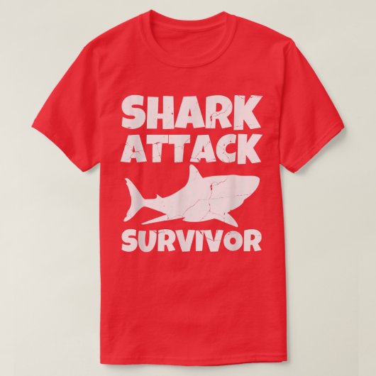 Shark Attack Survivor Grunge T-shirt (Design voorkant)