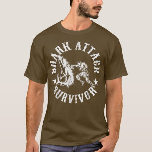 Shark Attack Survivor T-shirt Distress  Bite