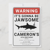 Shark Attack Verjaardag Pool Party Uitnodiging