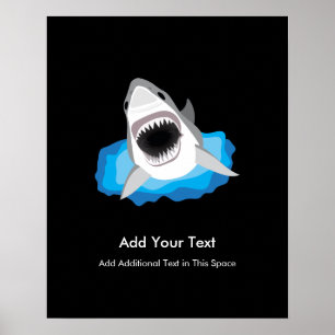 Shark Attack - Voeg uw eigen Funny Caption toe Poster