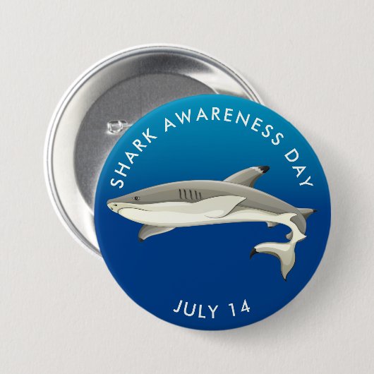 Shark Awareness Day Ronde Button 7,6 Cm (Voorkant /achterkant)