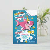 Shark Baby Girl Birthday Party - uitnodiging (Staand voorkant)