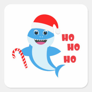Shark Baby-kerstcadeau, familiedrang Vierkante Sticker