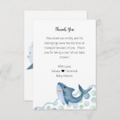 Shark Baby shower bedankkaart (Voorkant / Achterkant)