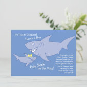 Shark Baby shower genderneutraal gecodeerd Kaart (Staand voorkant)