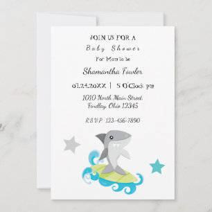 Shark Baby shower Invitation Kaart