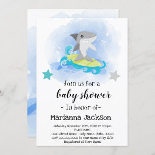 Shark Baby shower Invitation Kaart