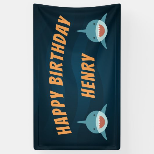 Shark Bait | Gepersonaliseerde verjaardag Spandoek (Verticaal)