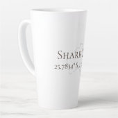 Shark Bay Australië Latitude & Lengtegraad Latte Mok (Linkerhoek)