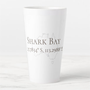 Shark Bay Australië Latitude & Lengtegraad Latte Mok